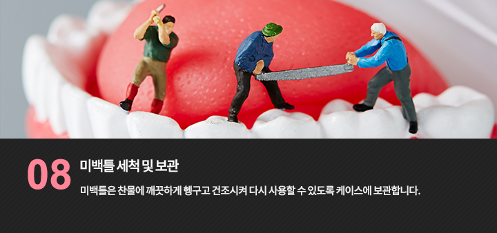 치아 모형 세척을 표현한 참고 사진